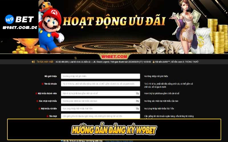 Hướng dẫn đăng ký W9bet thần tốc